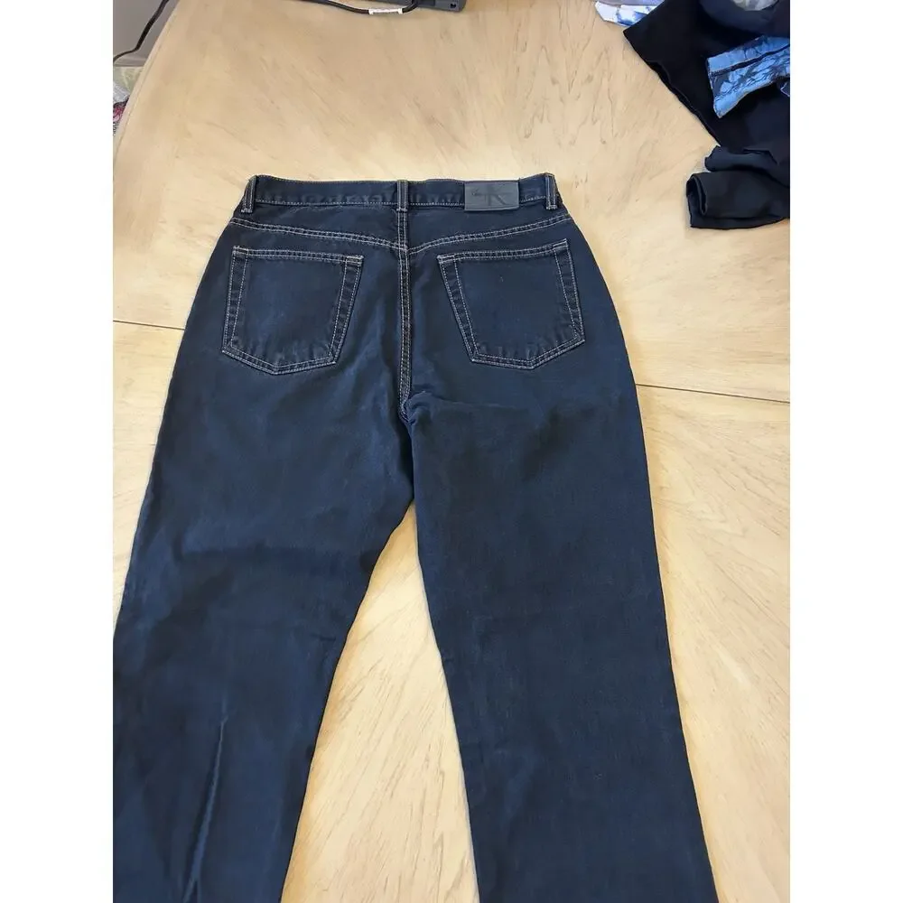 VTG Calvin Klein Jeans Women 8 Black Faded High Rise Dark Wash 90s Denim Y2K